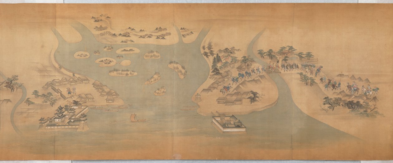 Tōkaidō Bildrolle von Hishikawa Moronobu