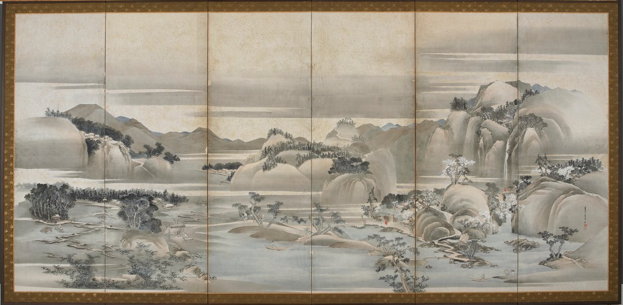 Landschaften der vier Jahreszeiten: Frühling und Sommer von Hishikawa Sori