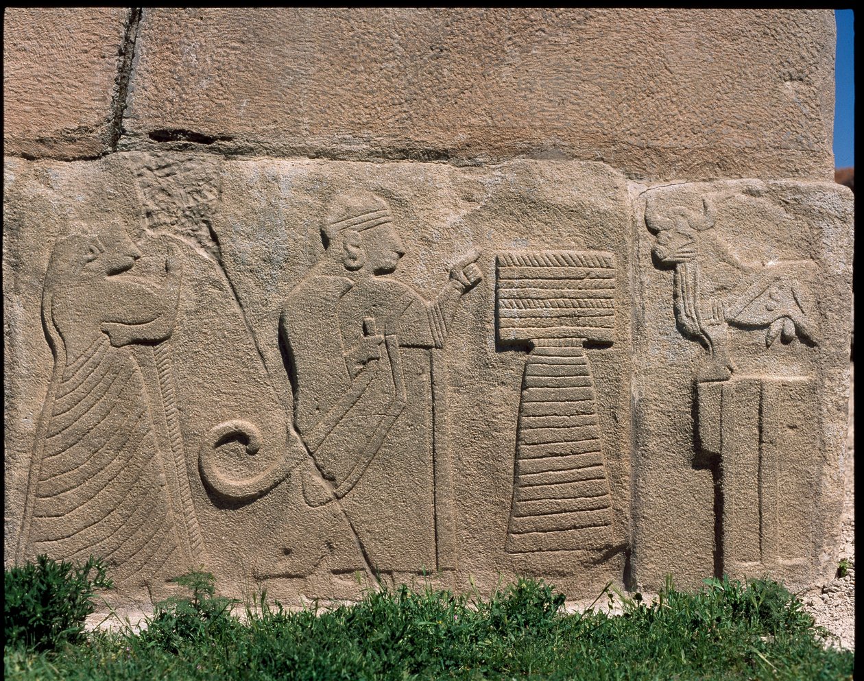 Ansicht der Reliefbasis des Sphinx-Tores von Hittite Hittite