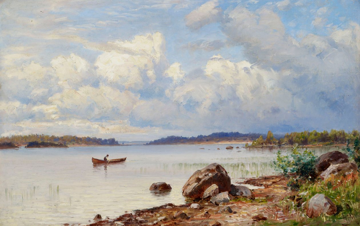 Landschaft am Seeufer aus Tavastland von Hjalmar Munsterhjelm