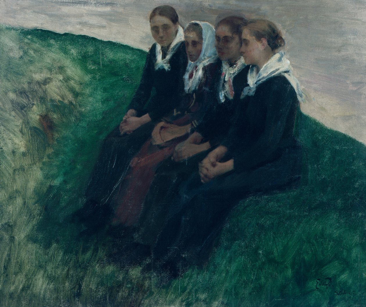 Vier Freunde von Hjalmer Eilif Emanuel Peterssen