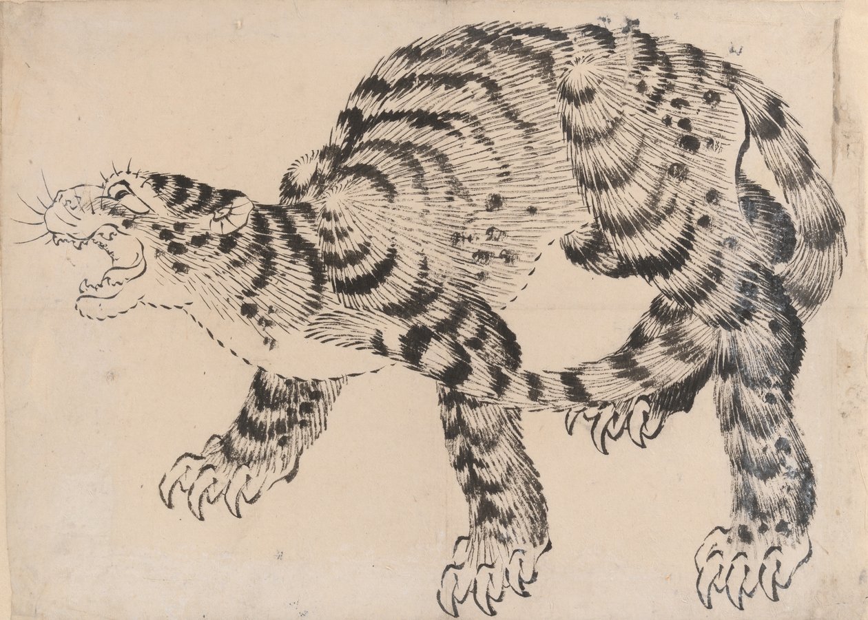 Tiger, 19. Jahrhundert von Hokusai School.