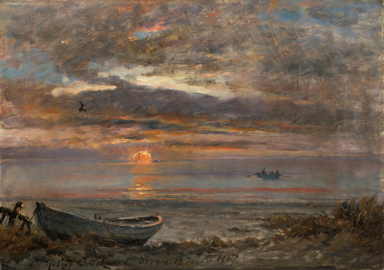 Sonnenuntergang an einem Januartag in Skagen von Holger Drachmann