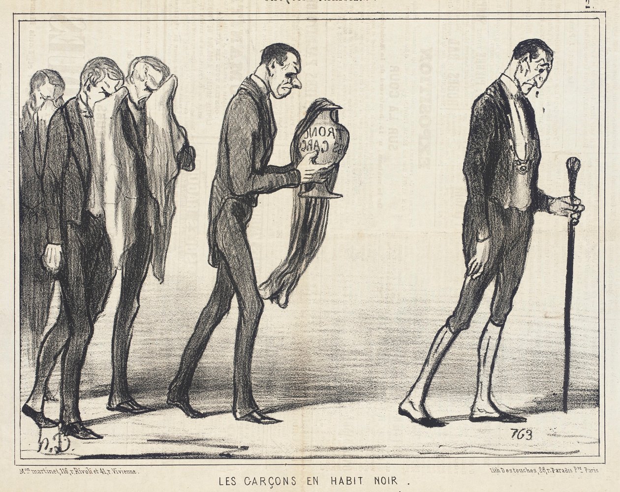 Die Jungen in schwarzer Kleidung von Honoré Daumier