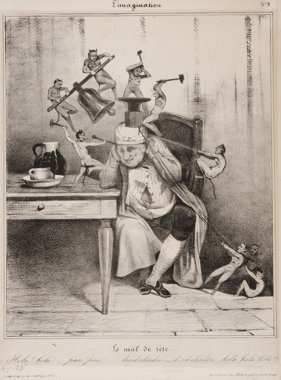 Der Kopfschmerz, 1833 von Honoré Daumier