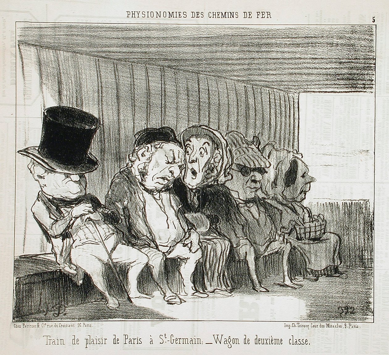 Vergnügungszug von Paris nach St-Germain... von Honoré Daumier