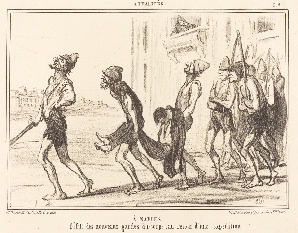 In Neapel: Parade der... Leibwächter... von Honoré Daumier