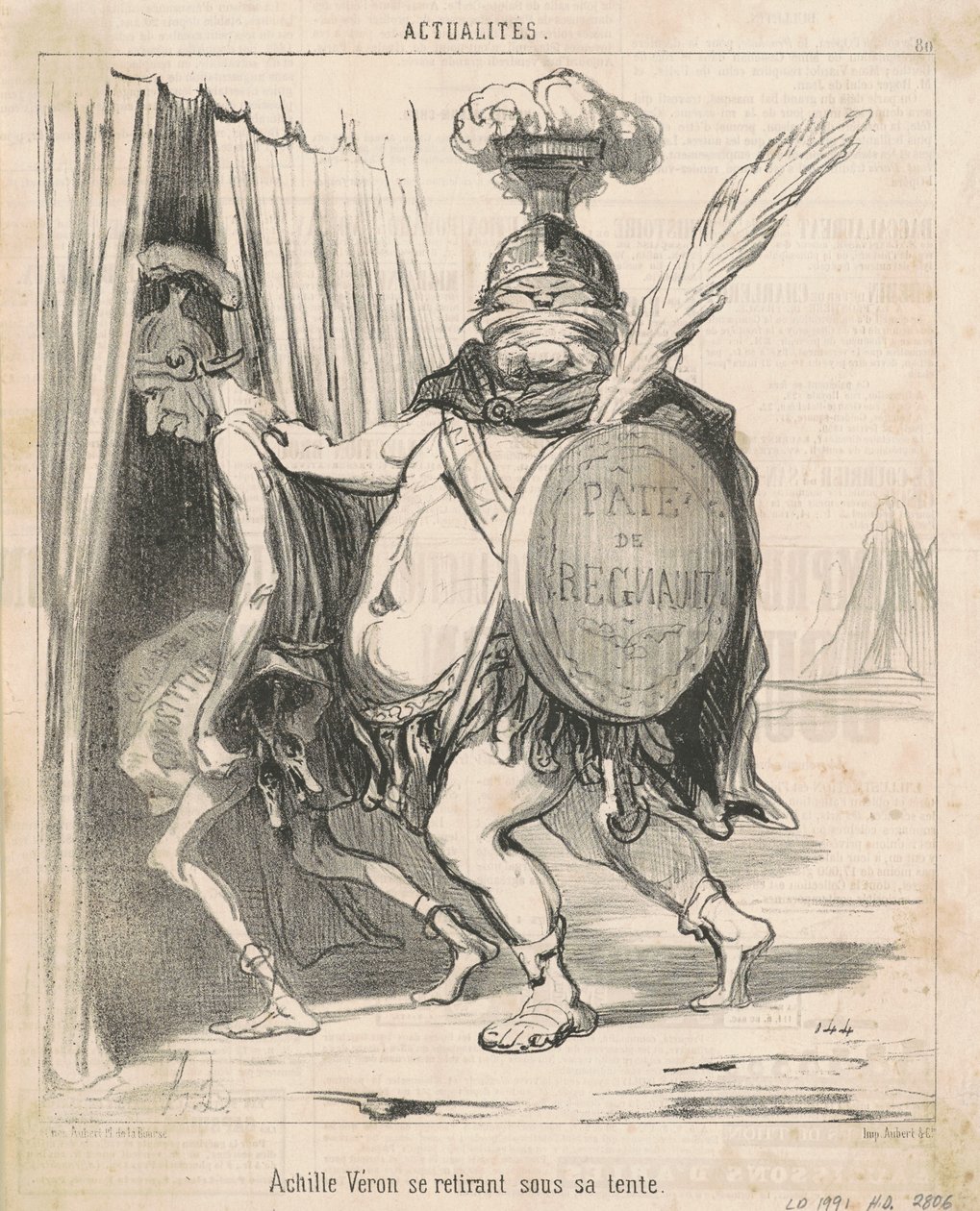 Achille Véron zieht sich in sein Zelt zurück von Honoré Daumier