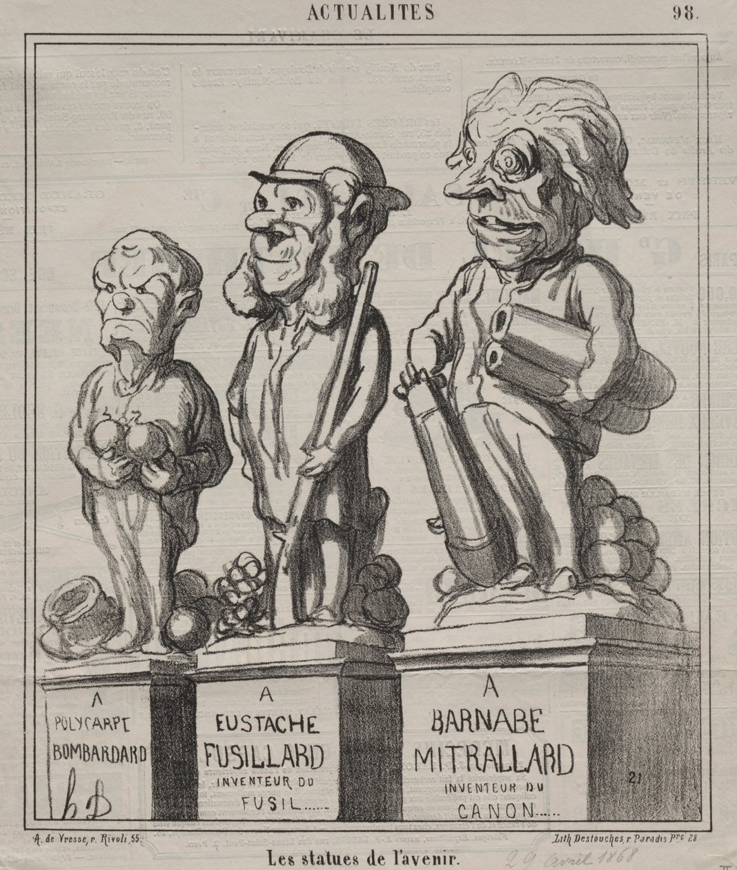 Tatsachen (Tafel 98): Statuen der Zukunft von Honoré Daumier