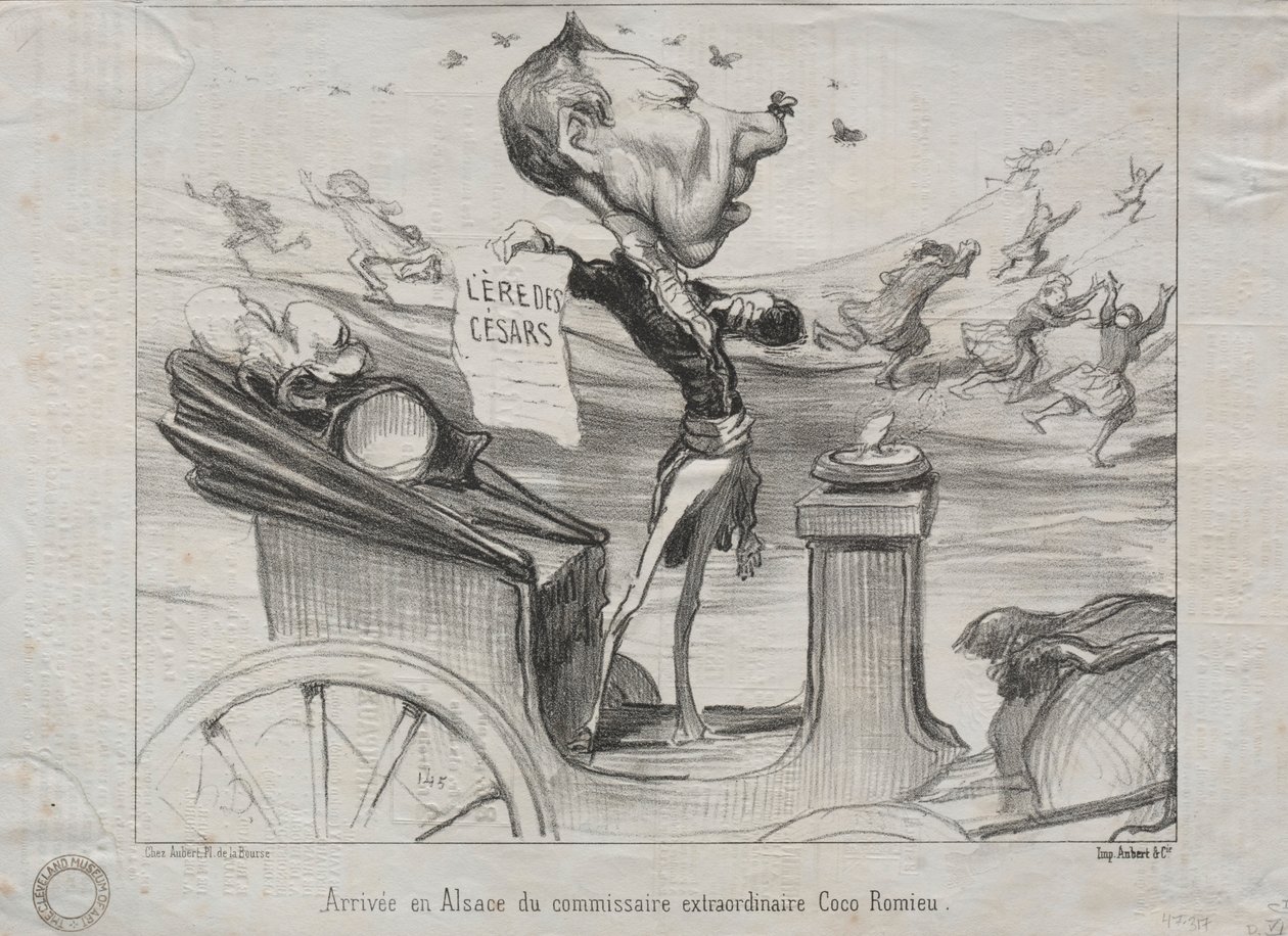 Actualities Nr. 81: Die Ankunft des außerordentlichen Kommissars Coco Romieu im Elsass, 1850 von Honoré Daumier