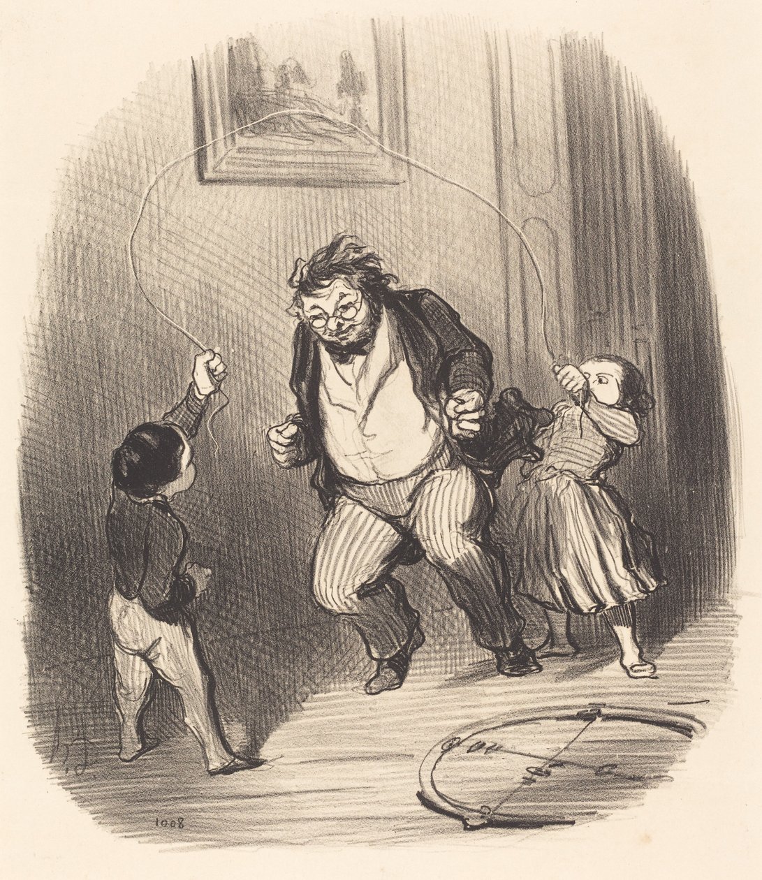 Komm schon, Papa... noch... zweiunddreißig Runden!... von Honoré Daumier
