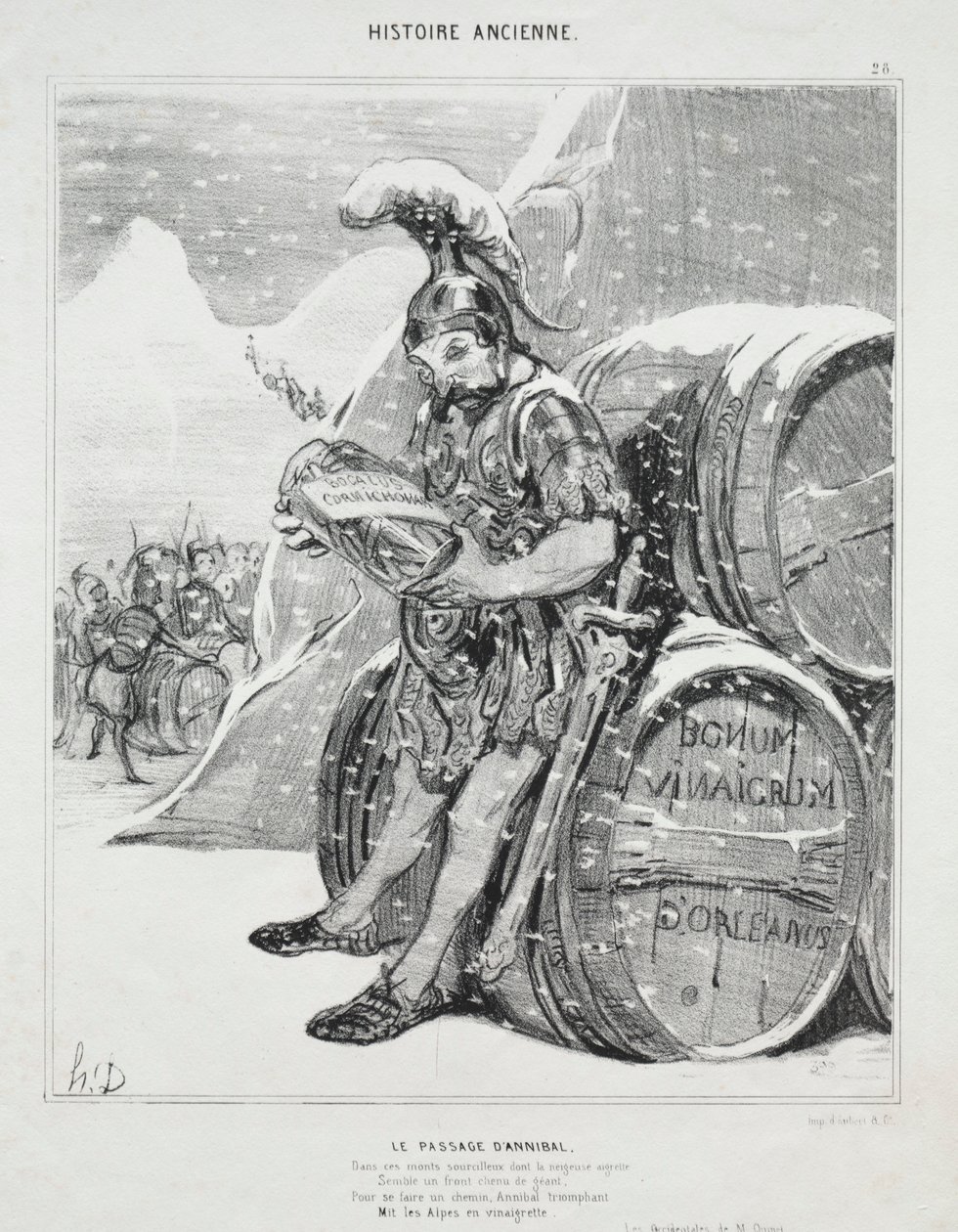 Alte Geschichte, Platte 28: Der Durchgang von Hannibal, 6. Oktober 1842 von Honoré Daumier