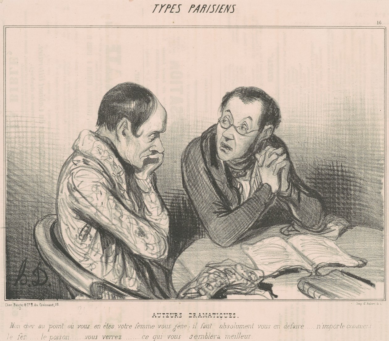 Dramatische Autoren von Honoré Daumier