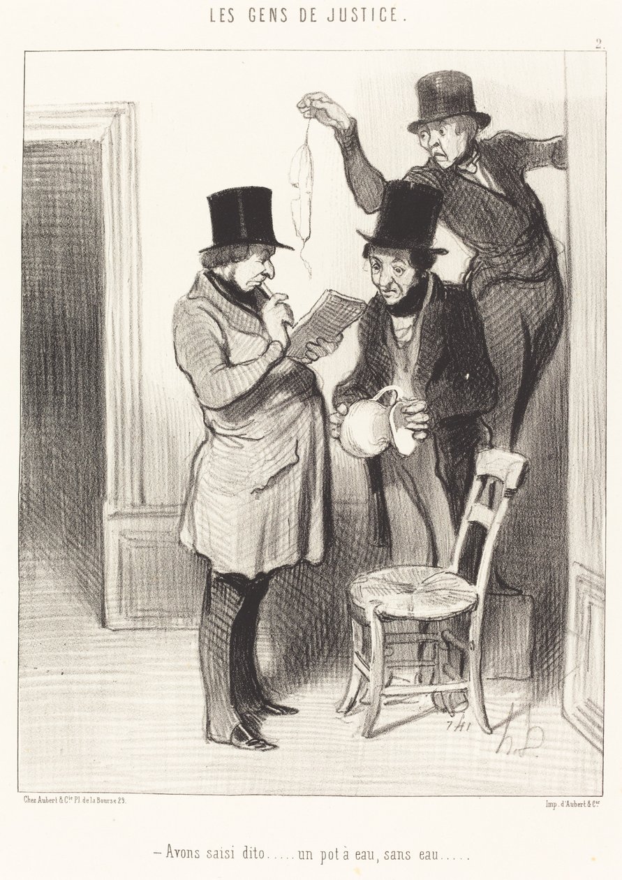 Wir haben beschlagnahmt... einen Wasserkrug, ohne Wasser von Honoré Daumier