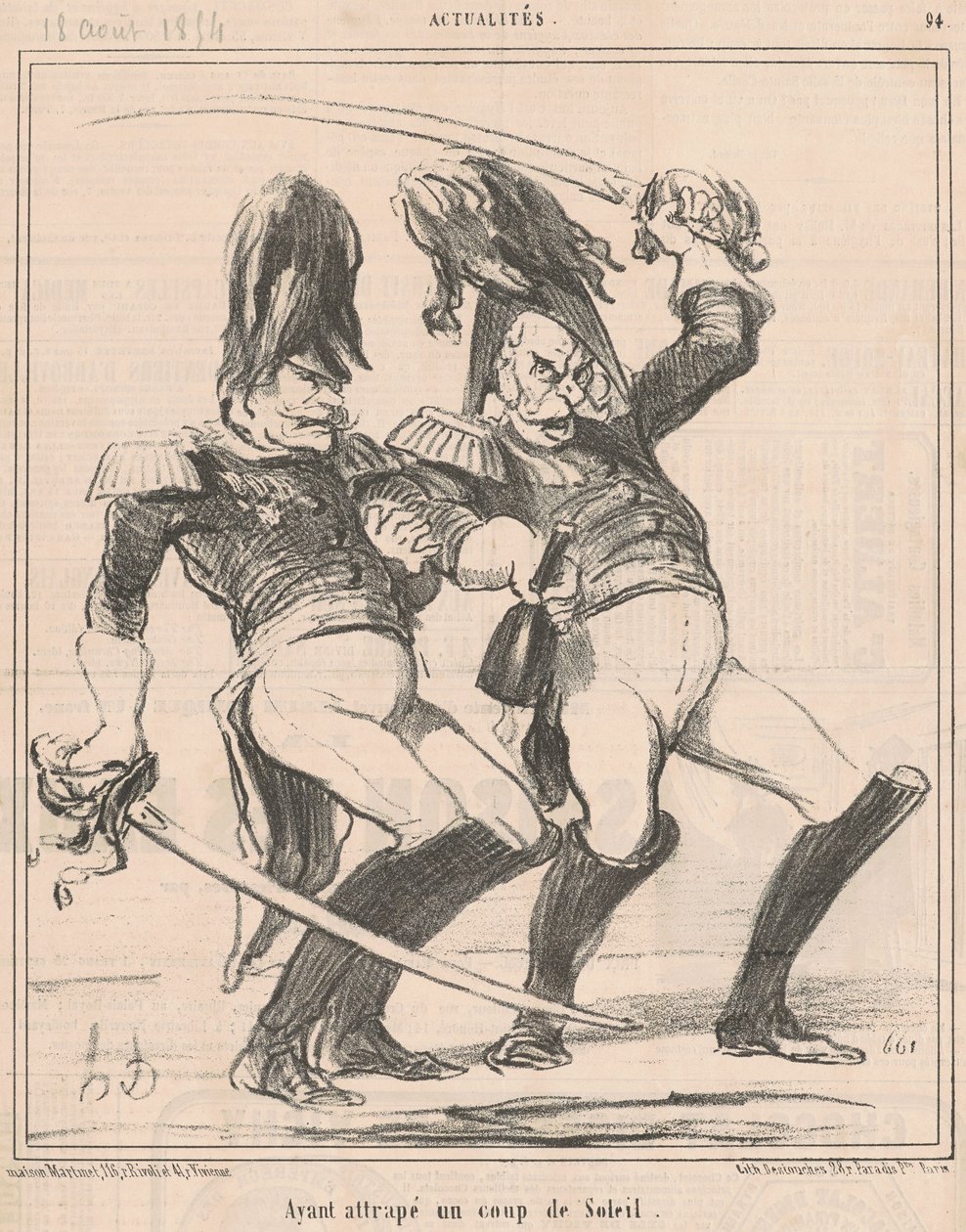 Einen Sonnenbrand bekommen von Honoré Daumier
