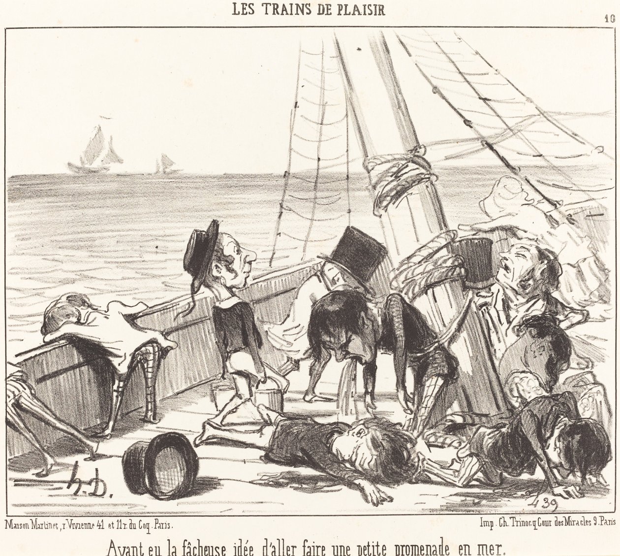 Nachdem er die unglückliche Idee hatte, ... aufs Meer zu gehen von Honoré Daumier