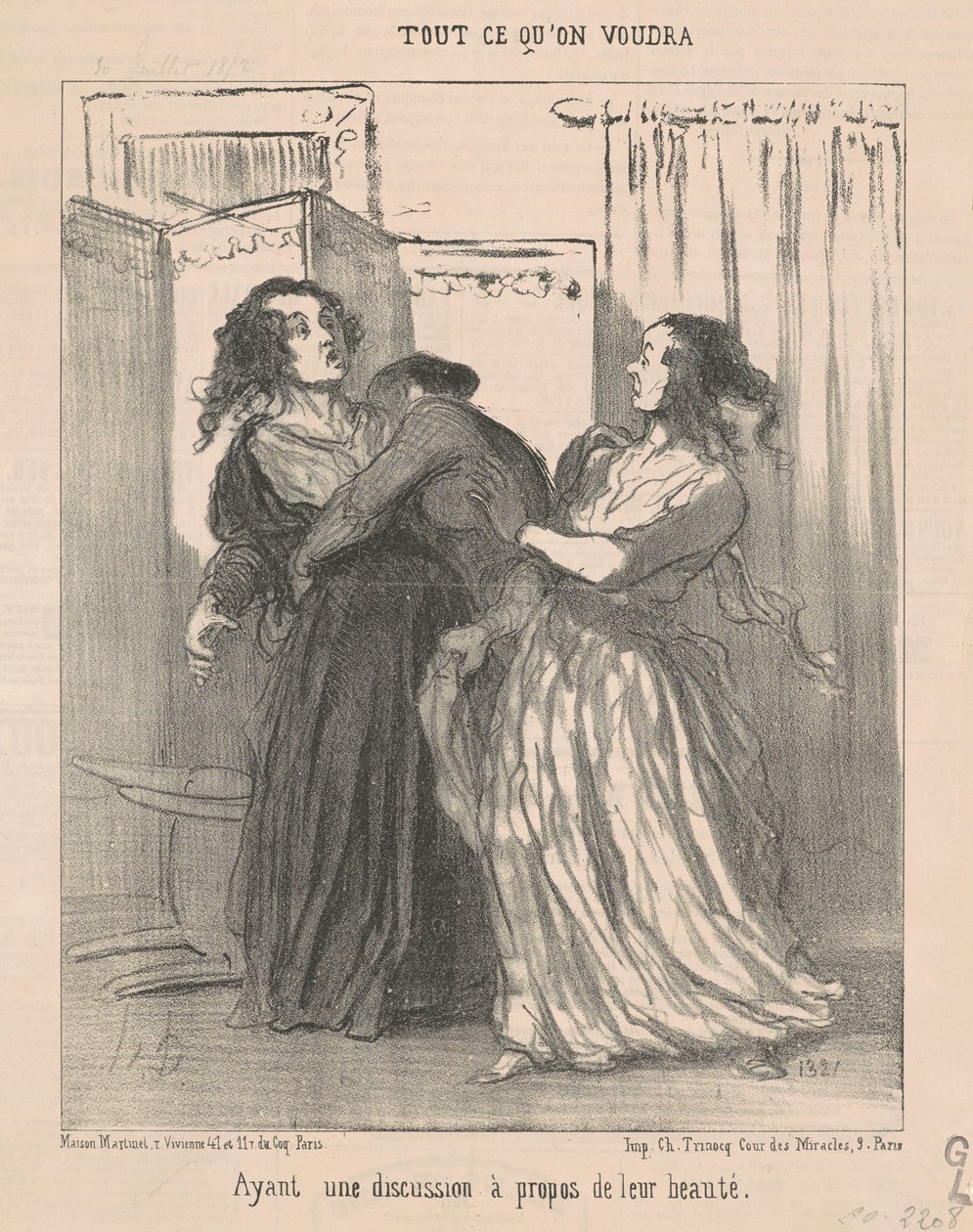 Ayant une discussion à propos de leur beauté von Honoré Daumier