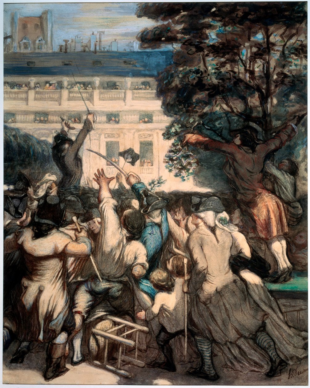 Camille Desmoulins in den Gärten des Palais Royal, 1848-1849 von Honoré Daumier