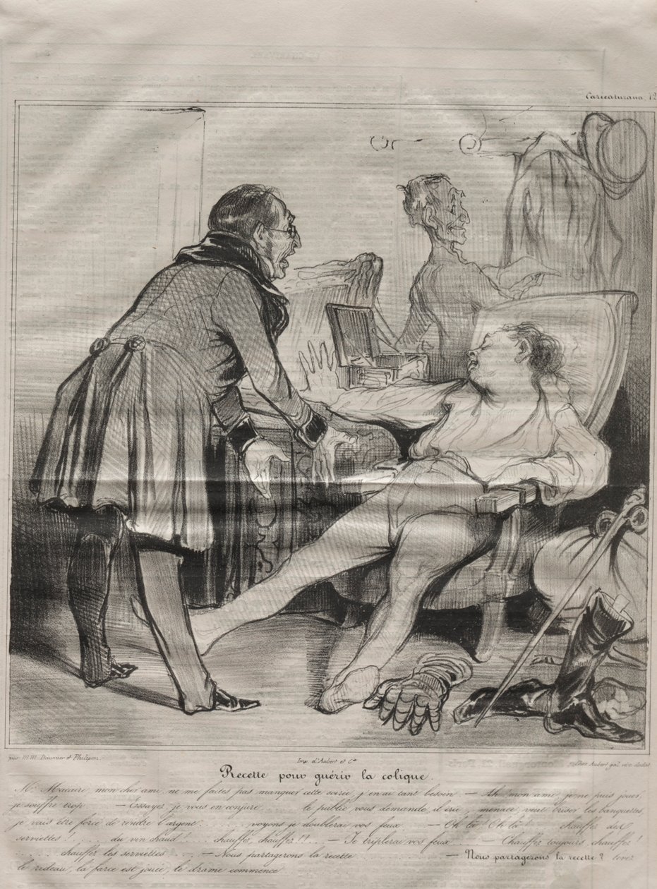 Caricaturana, Platte 72: Rezept zur Heilung von Koliken, 14. Januar 1838 von Honoré Daumier