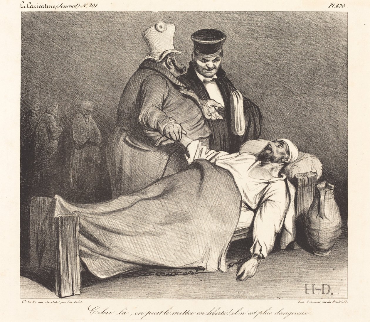 Den können wir freilassen! Er ist nicht mehr gefährlich! von Honoré Daumier