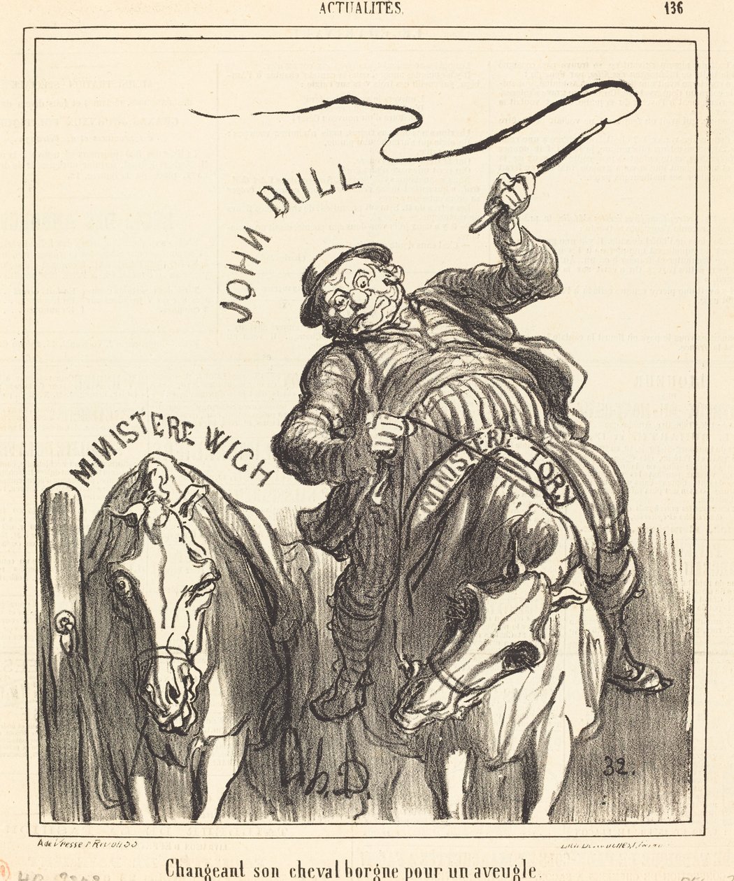 Sein einäugiges Pferd gegen ein blindes tauschen von Honoré Daumier