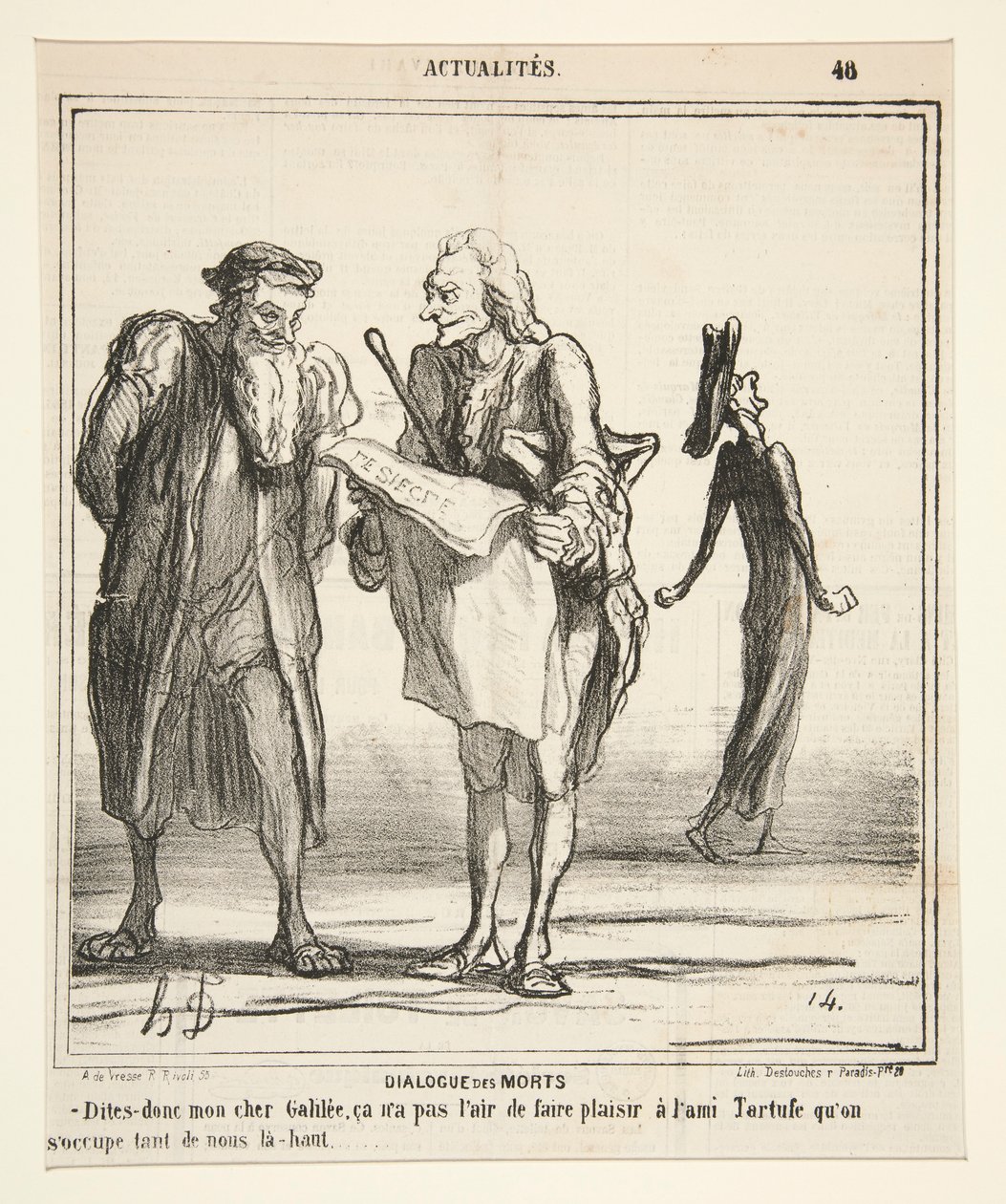 Dialog der Toten - Sagen Sie mal, mein lieber Galilei von Honoré Daumier
