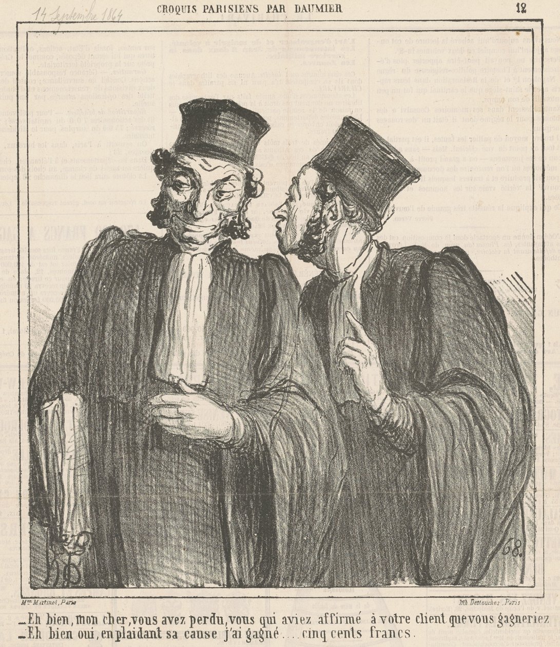 Nun gut, mein Lieber, du hast verloren ... von Honoré Daumier