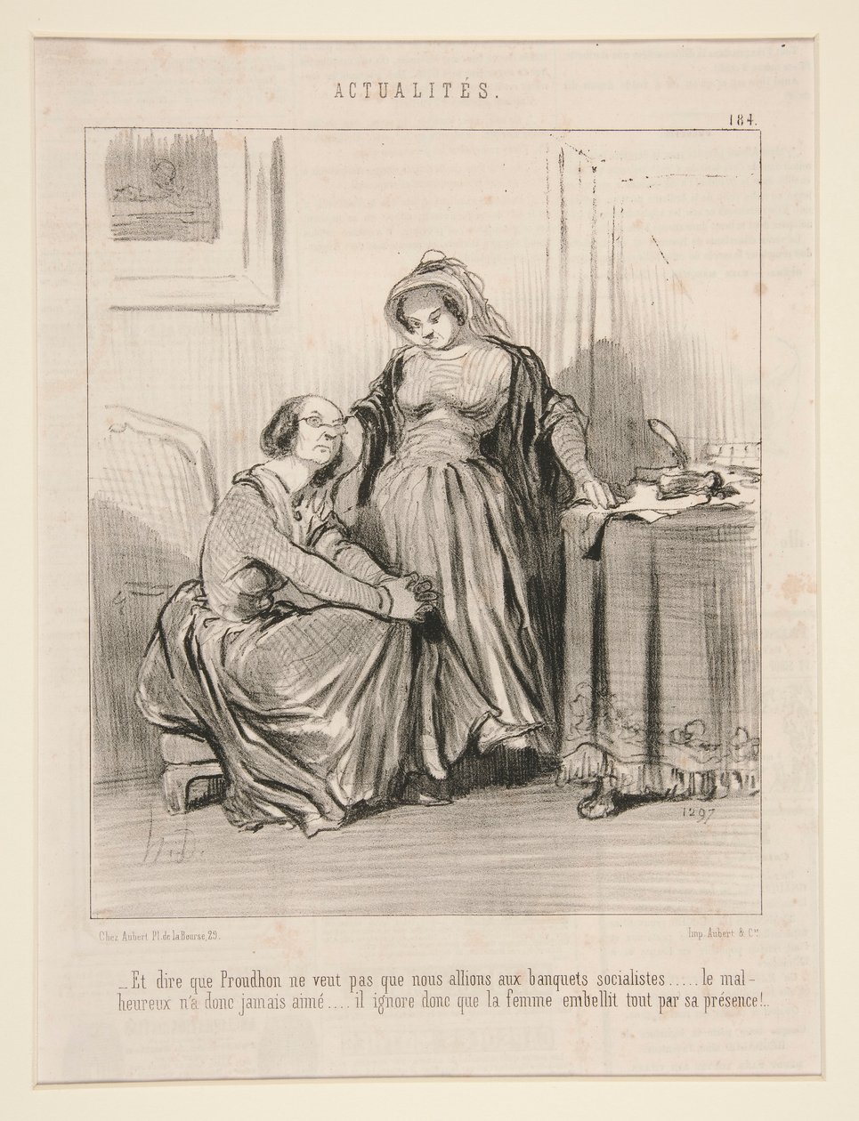Und zu sagen, dass Proudhon nicht will, dass wir zu den sozialistischen Banketten gehen von Honoré Daumier
