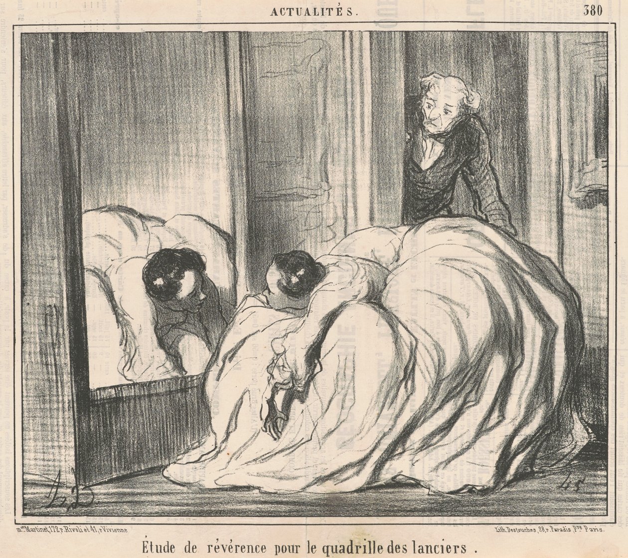 Studie der Reverenz für den Quadrille der Lanzenreiter von Honoré Daumier
