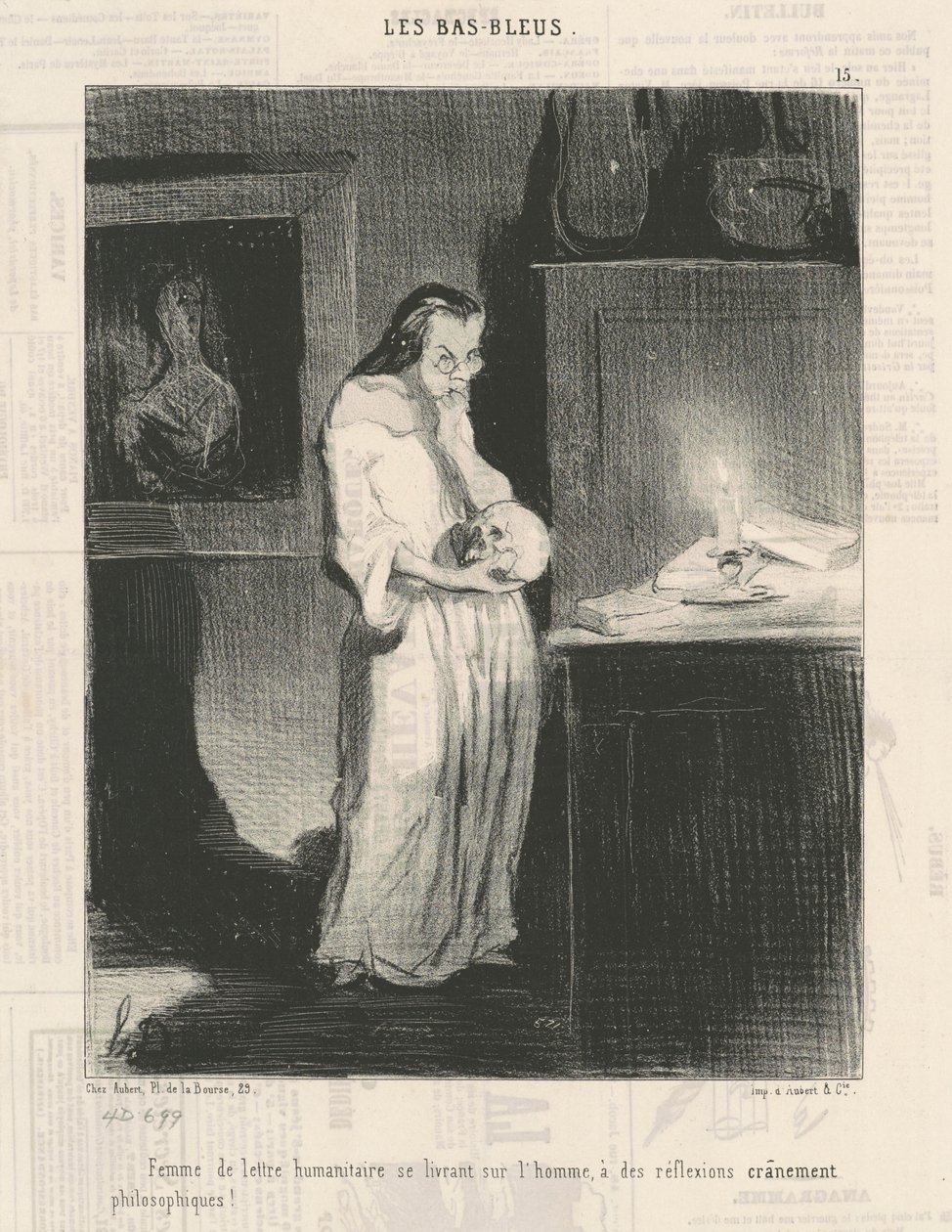 Humanitäre Schriftstellerin, die sich dem Mann widmet... von Honoré Daumier