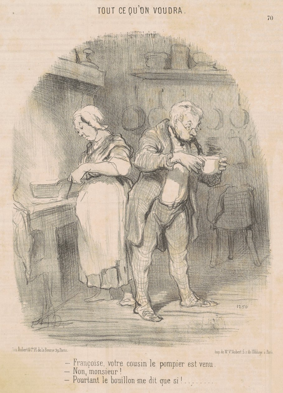 François, dein Cousin der Feuerwehrmann war da... von Honoré Daumier