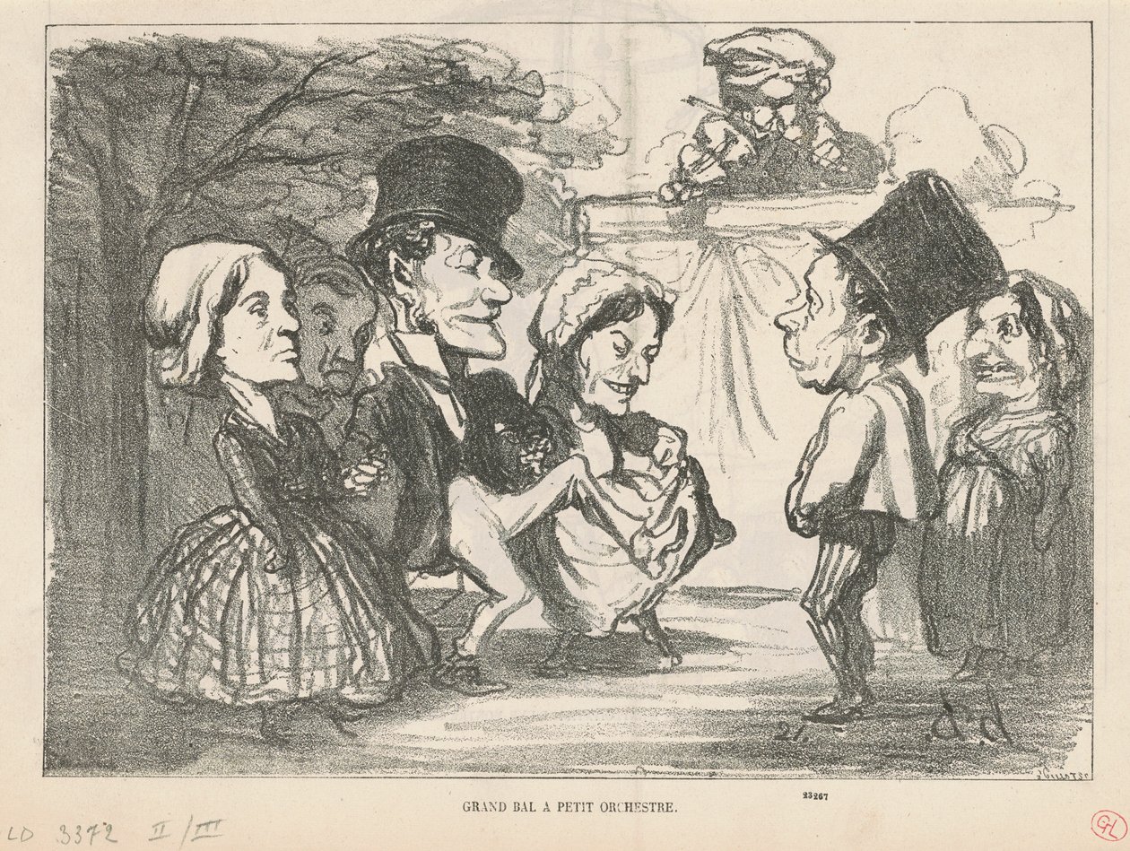 Großer Ball mit kleinem Orchester... (recto); Eine Gesellschaft in Kollektivnamen (verso) von Honoré Daumier