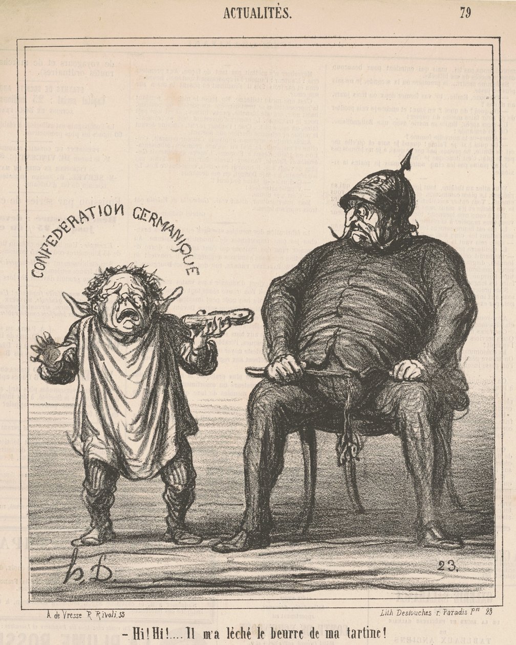 Hi! hi! ... Er hat mir die Butter von meinem Brot geleckt von Honoré Daumier