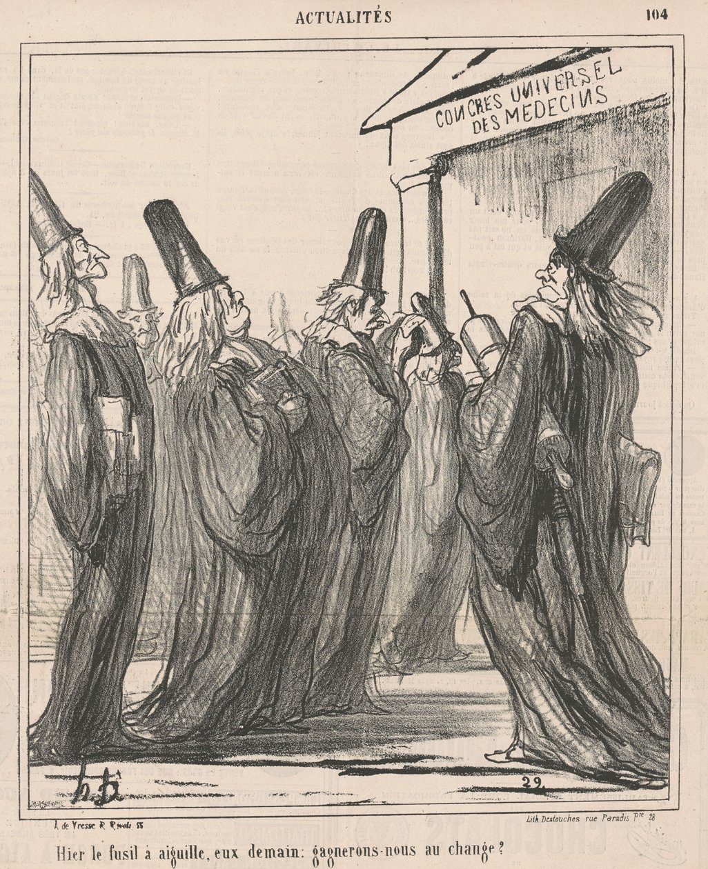 Gestern das Nadelgewehr, sie morgen ... von Honoré Daumier