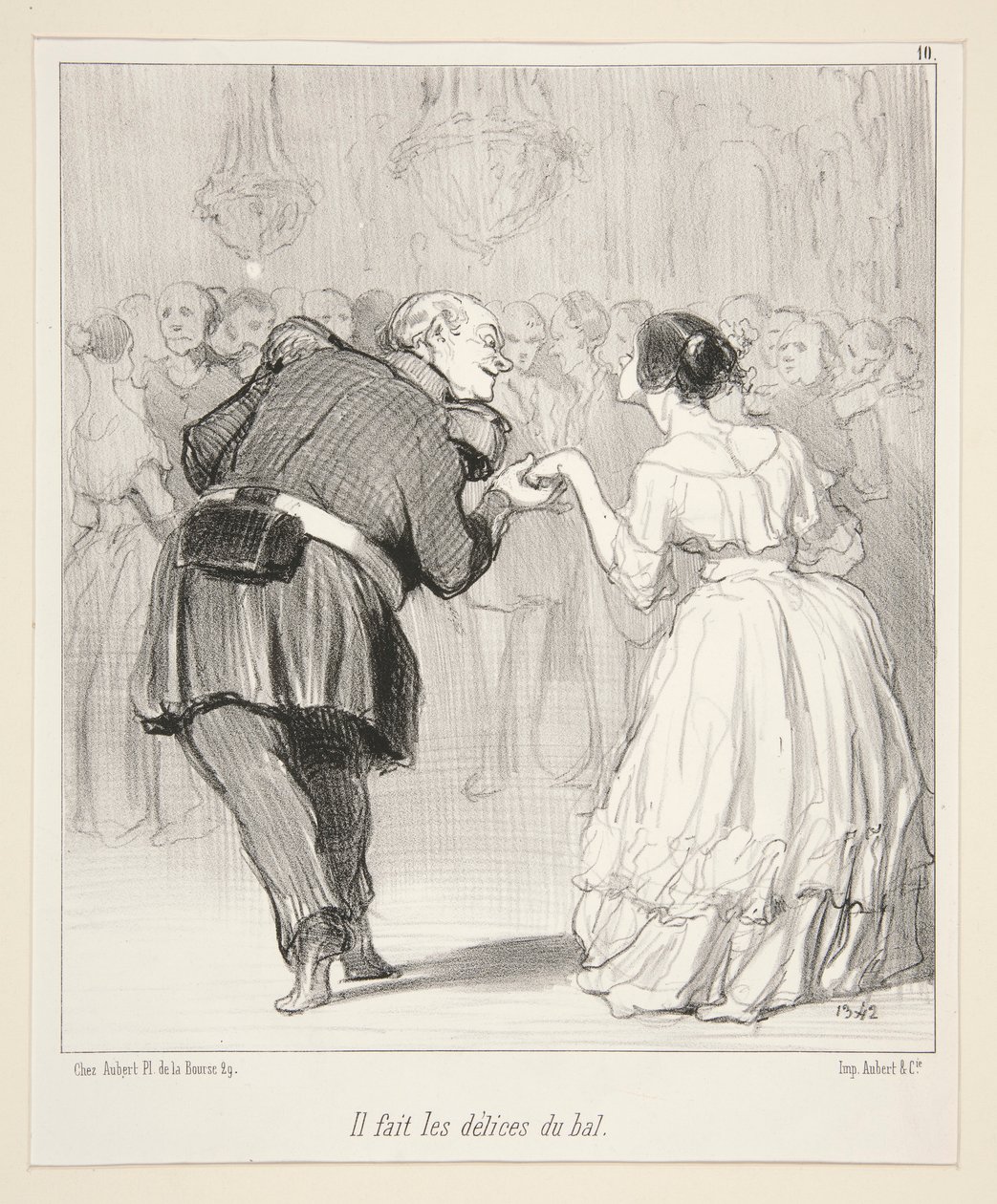 Er genießt den Ball, aus Les Banqueteurs von Honoré Daumier