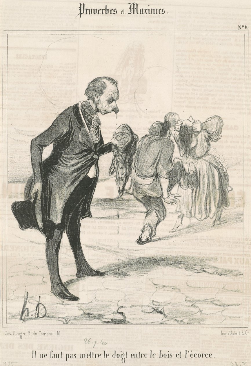 Man darf den Finger nicht hineinstecken ... von Honoré Daumier