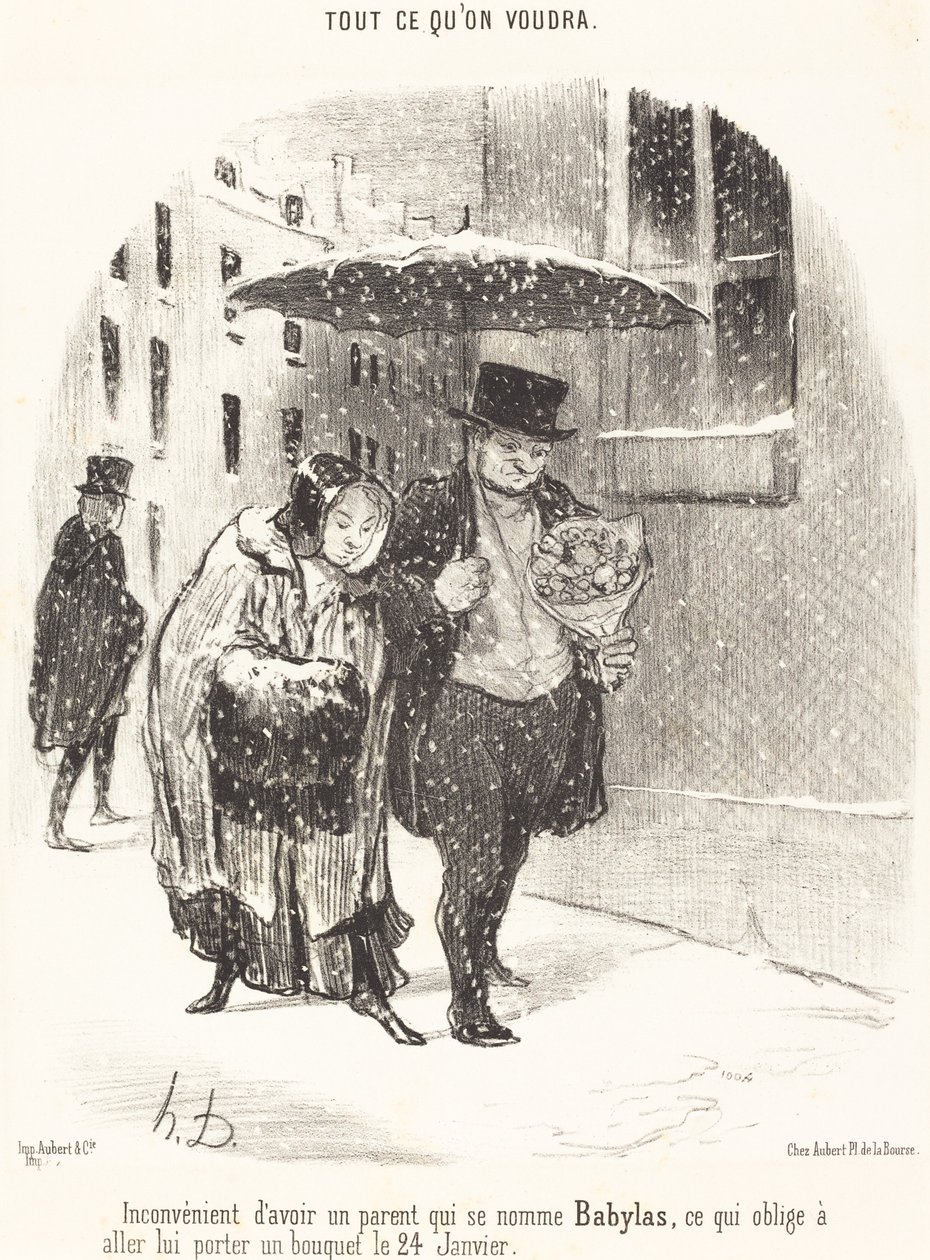 Unannehmlichkeit, einen Verwandten namens Babylas zu haben... von Honoré Daumier