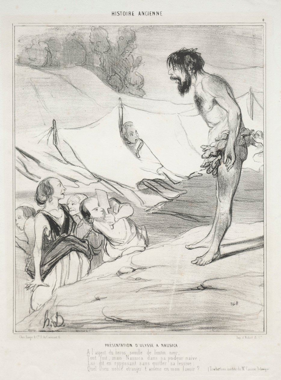Einführung von Odysseus bei Nausikaa von Honoré Daumier