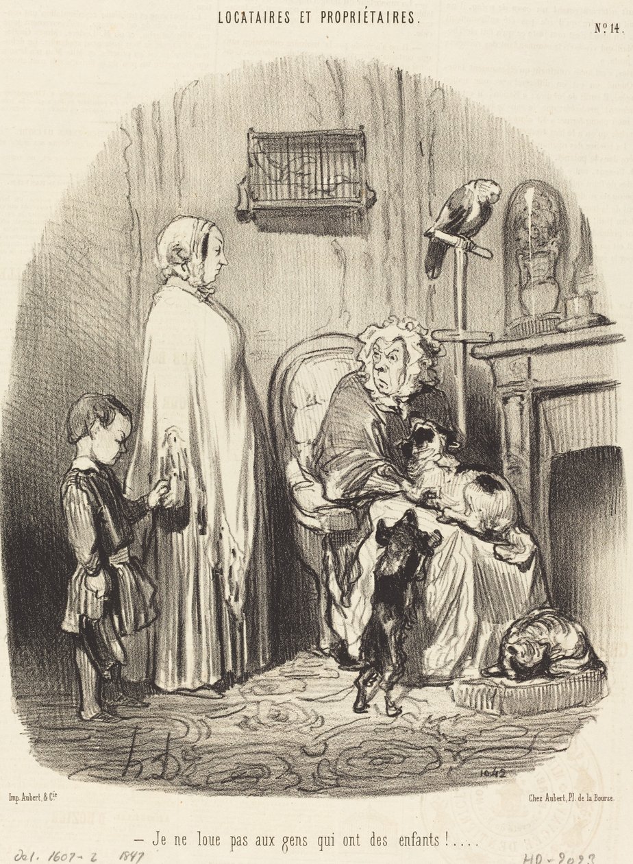 Ich vermiete nicht an Leute mit Kindern! von Honoré Daumier