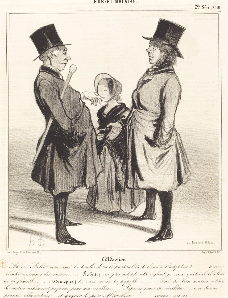 Die Adoption - Ah, Robert, mein Freund... von Honoré Daumier