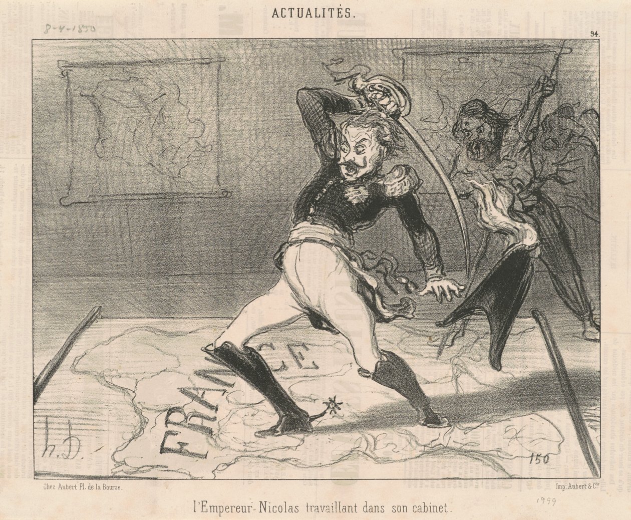 Der Kaiser Nikolaus arbeitet in seinem Kabinett von Honoré Daumier