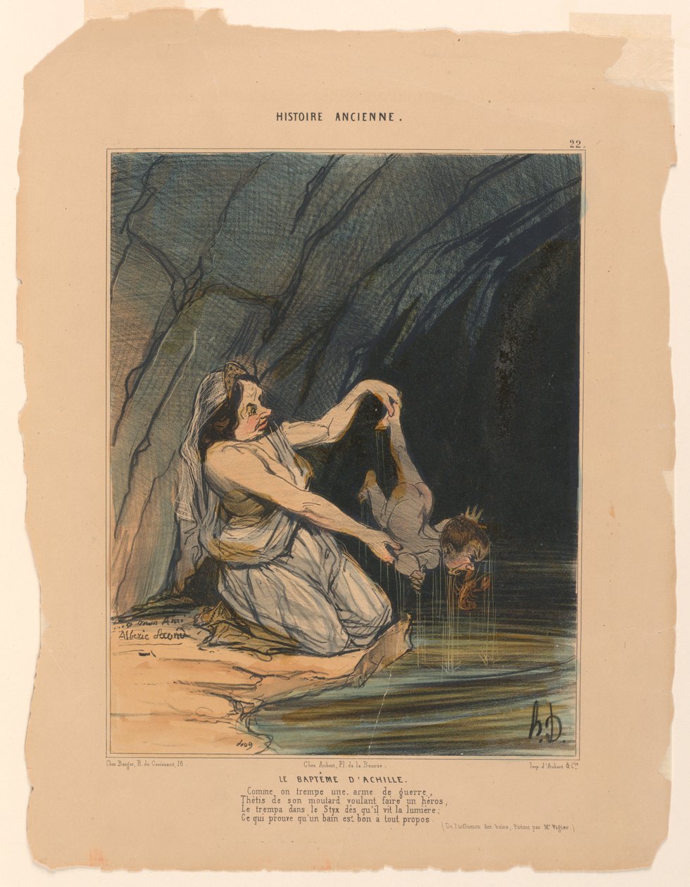 Die Taufe des Achilles, Platte 22 aus der Histoire Ancienne von Honoré Daumier