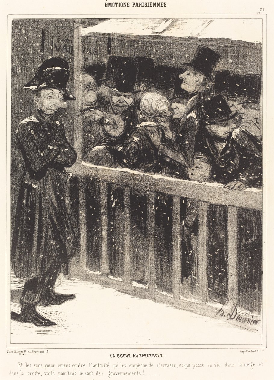 Die Warteschlange am Theater von Honoré Daumier