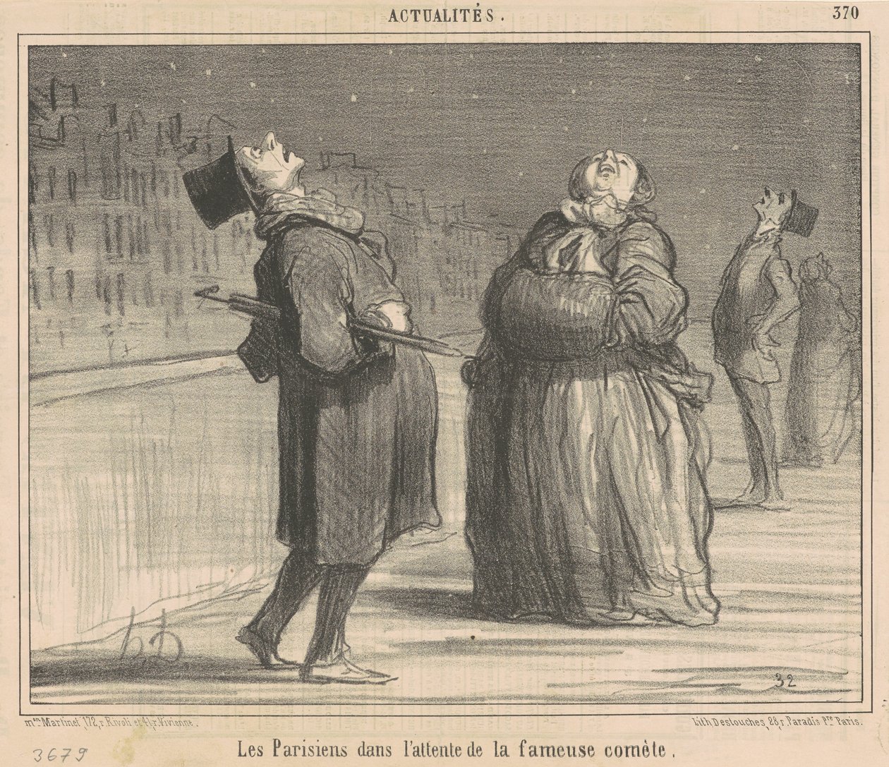 Die Pariser in Erwartung des ... Kometen von Honoré Daumier