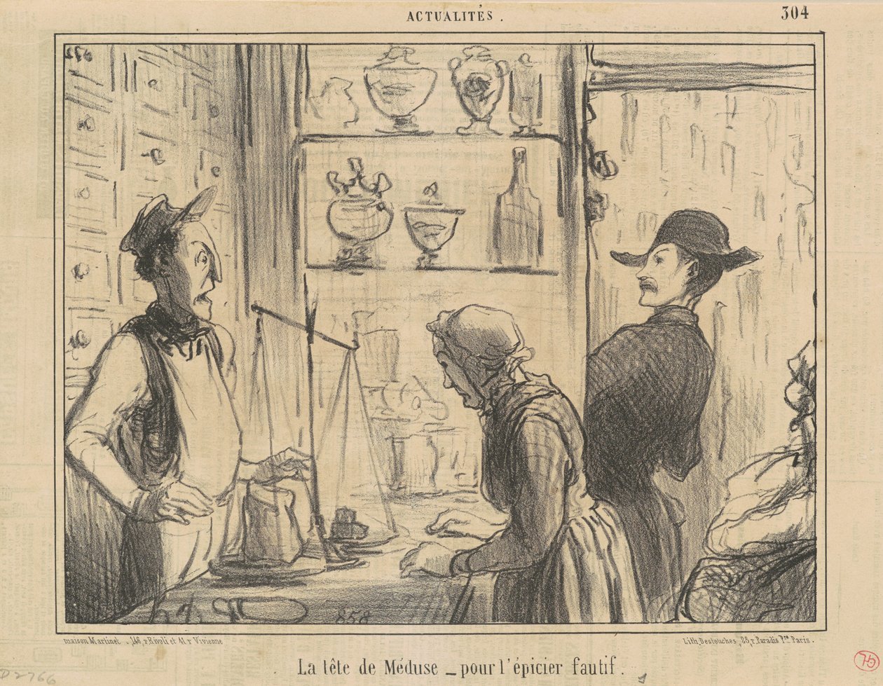 Der Kopf der Medusa für den schuldigen Krämer von Honoré Daumier