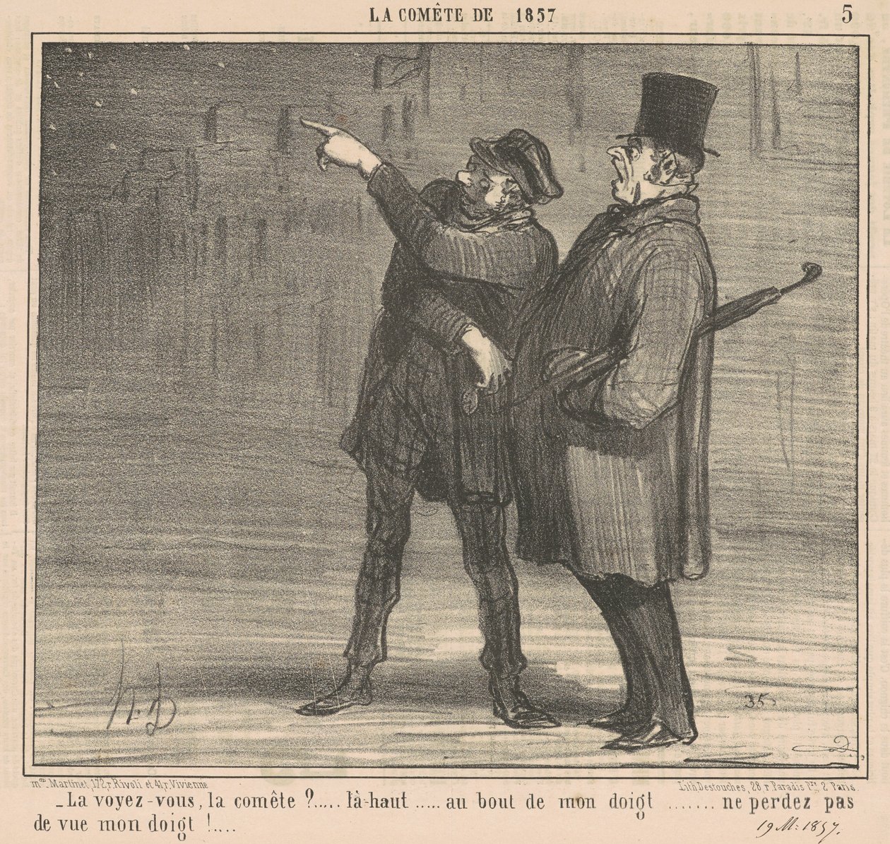 Sehen Sie den Kometen? Da oben... von Honoré Daumier