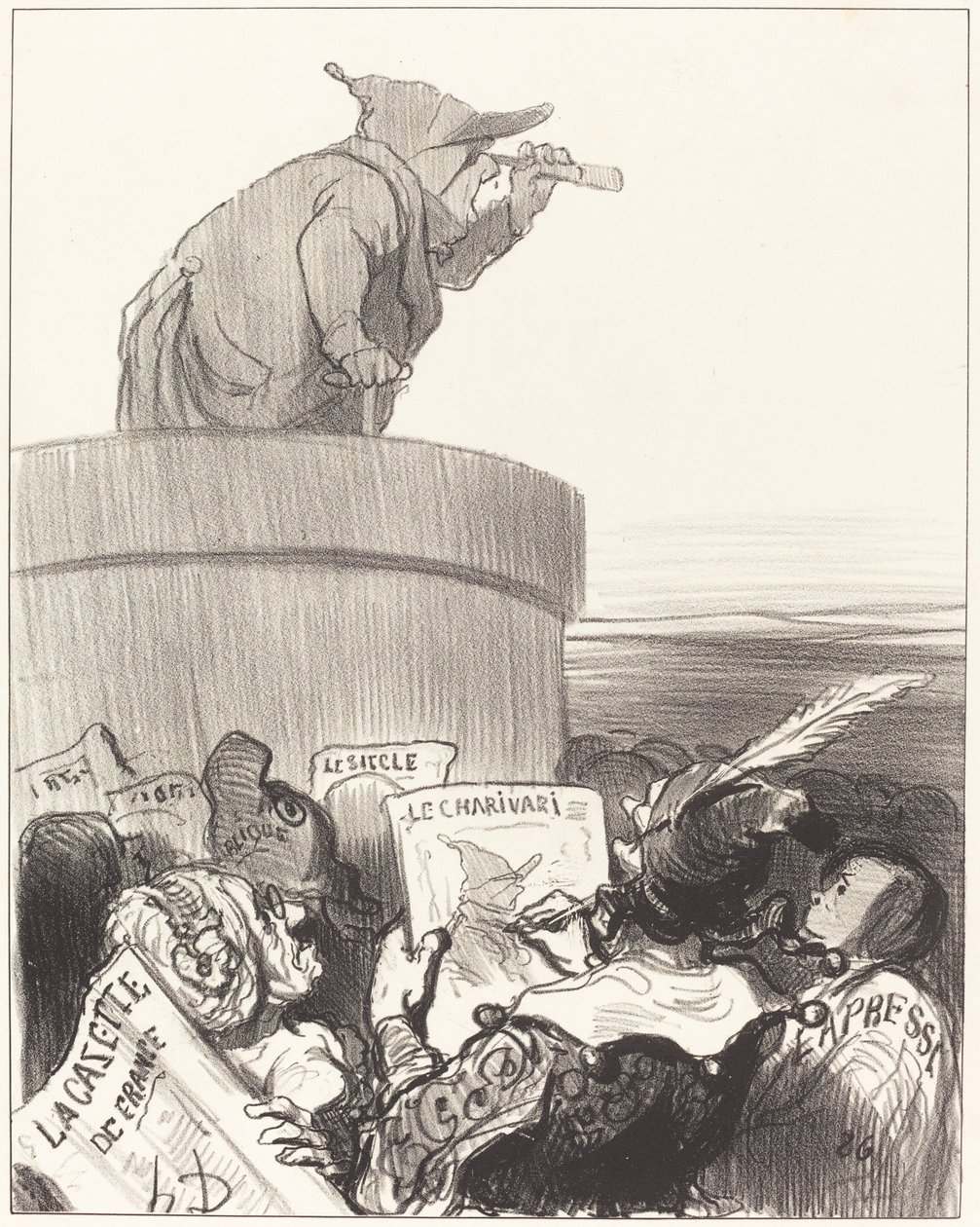 Le Constitutionnel betrachtet den politischen Horizont von Honoré Daumier
