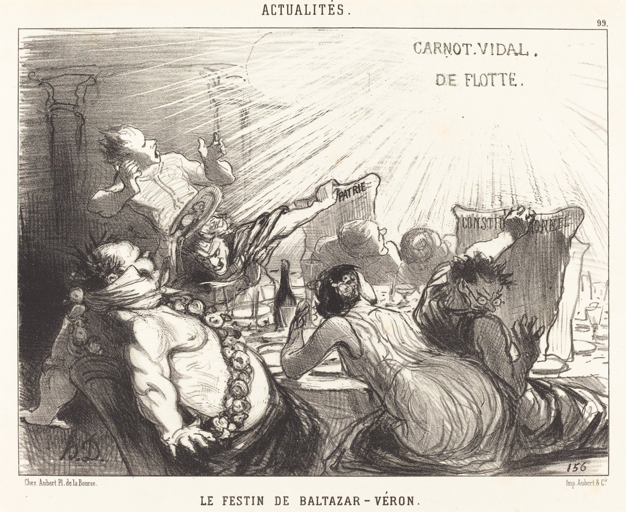Das Festmahl des Belsazar-Véron von Honoré Daumier
