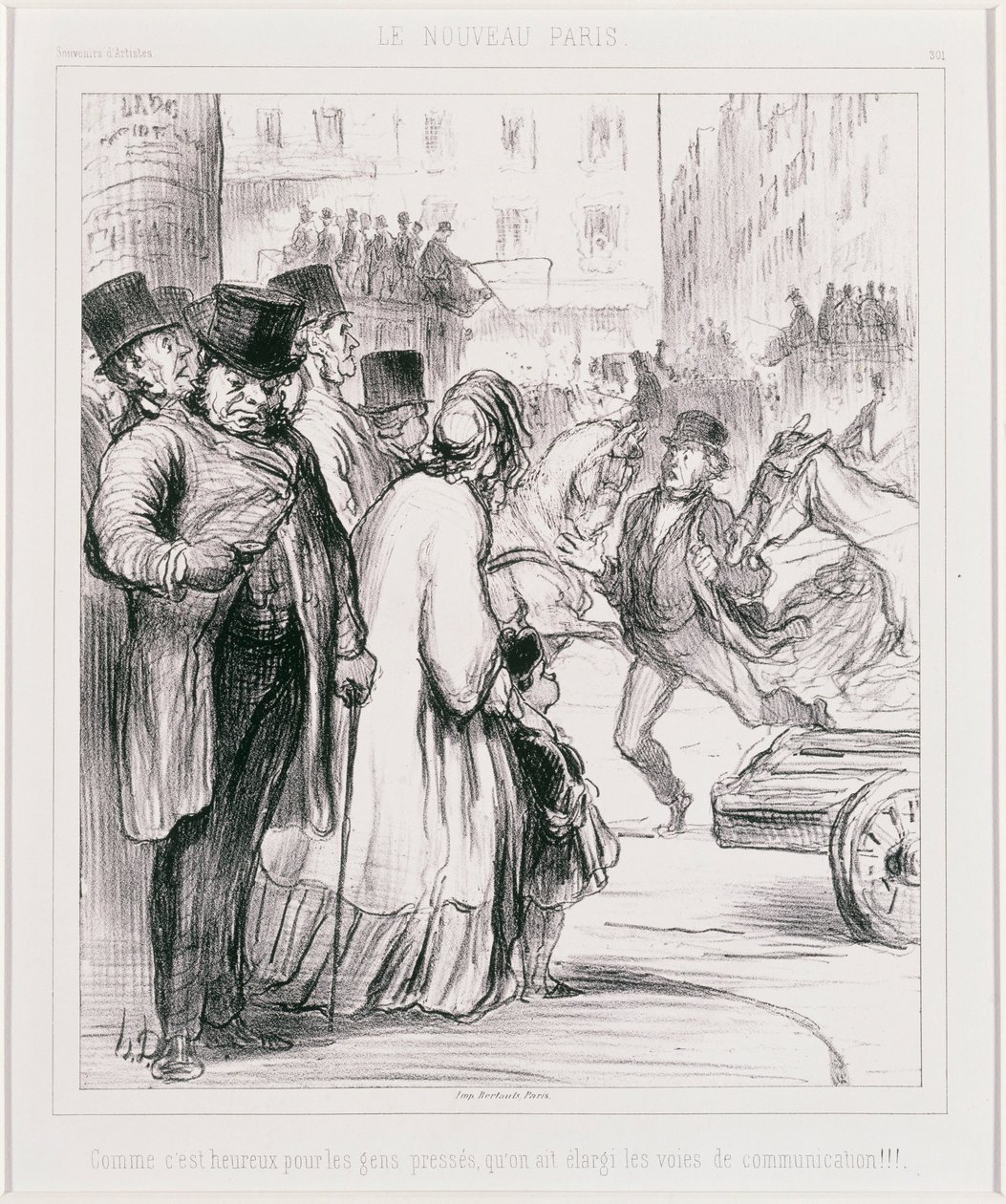 Das neue Paris - Wie glücklich für die Eiligen, dass die Verkehrswege verbreitert wurden von Honoré Daumier