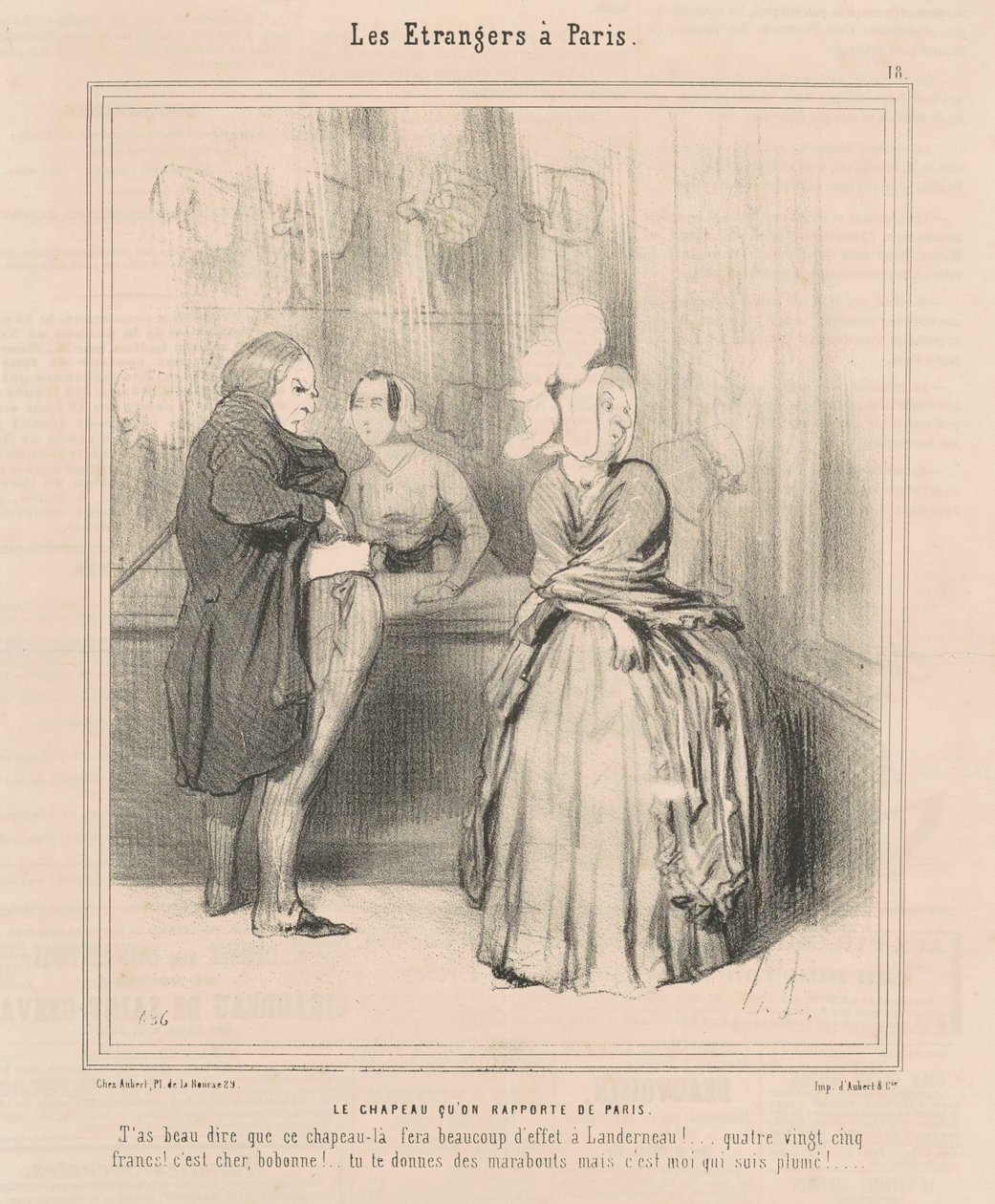 Der Hut, den man aus Paris mitbringt von Honoré Daumier